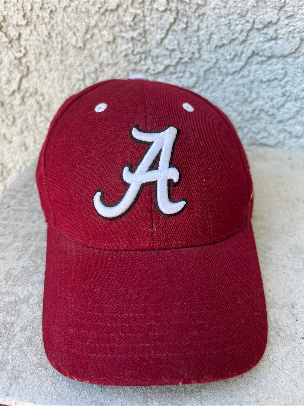 Alabama Football Crimson Red Roll Tide Baseball Cap with White Script 'A' Logo